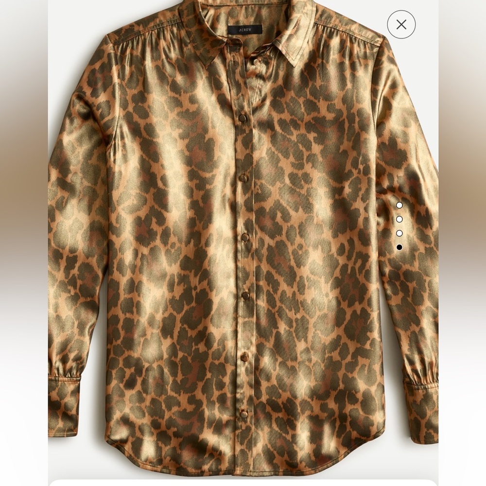 NWOT jcrew Button-up shirt in shimmer leopard size M